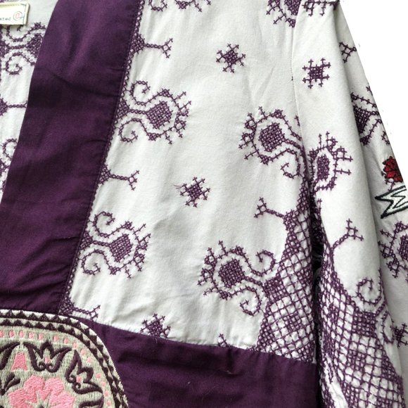 Odd Molly Four Continents Tunic Dress Boho Embroidered Purple Pink Cotton S - Picture 11 of 14